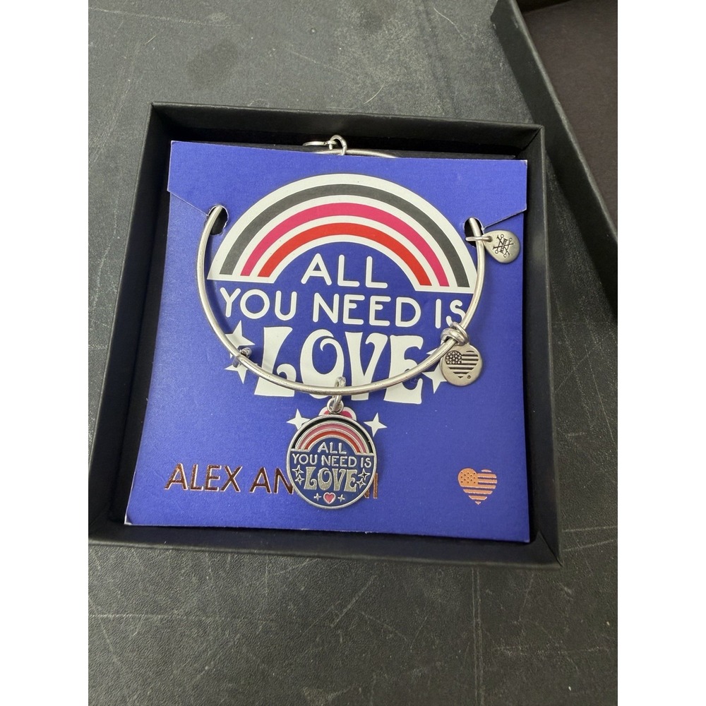 Alex and Ani Beatles "All You Need Is Love" expandable wire bracelet nwt